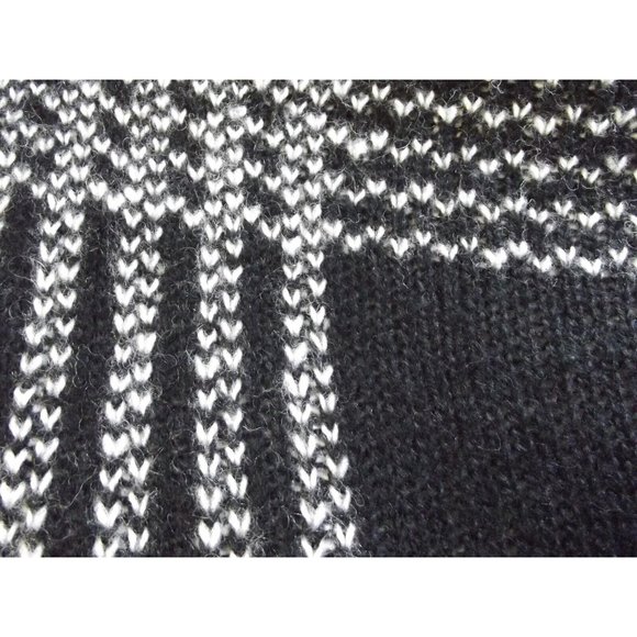New York Laundry Sweater Womens Sz Small Wool Blend black white checkered plaid - Picture 7 of 9